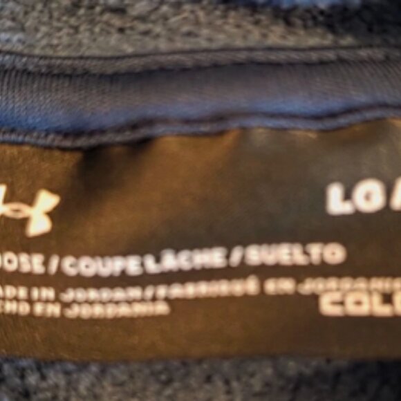 Under Armour Sweatshirt Womens Large Grey/Pink Cowl Neck Hoodie Logo Pullover - Picture 2 of 4